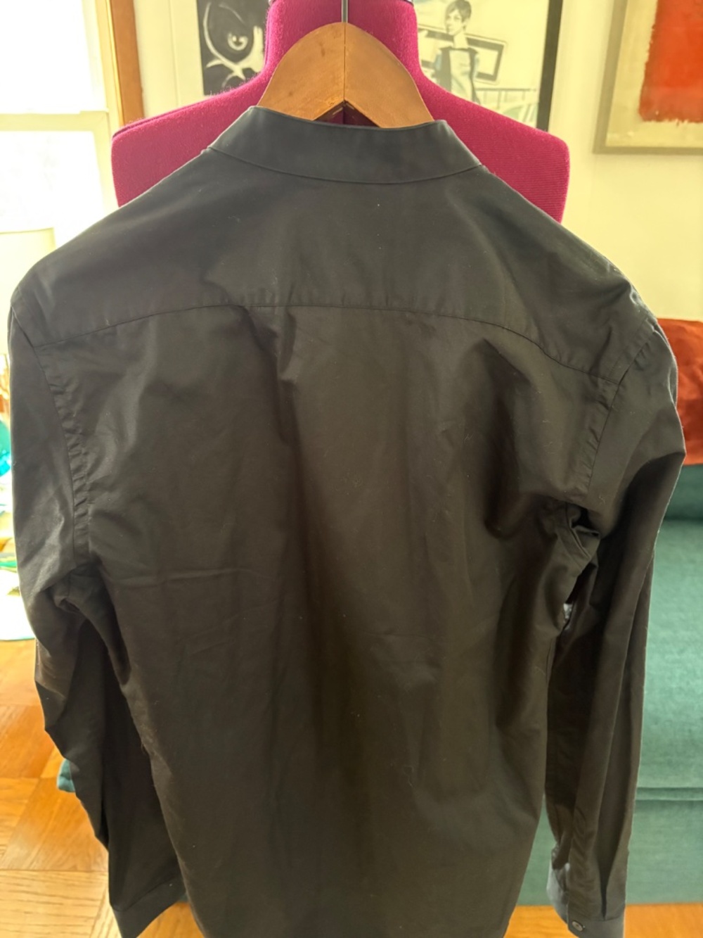 Zara Man Black Tab Cotton Zipper Up Shirt - Picture 2 of 5